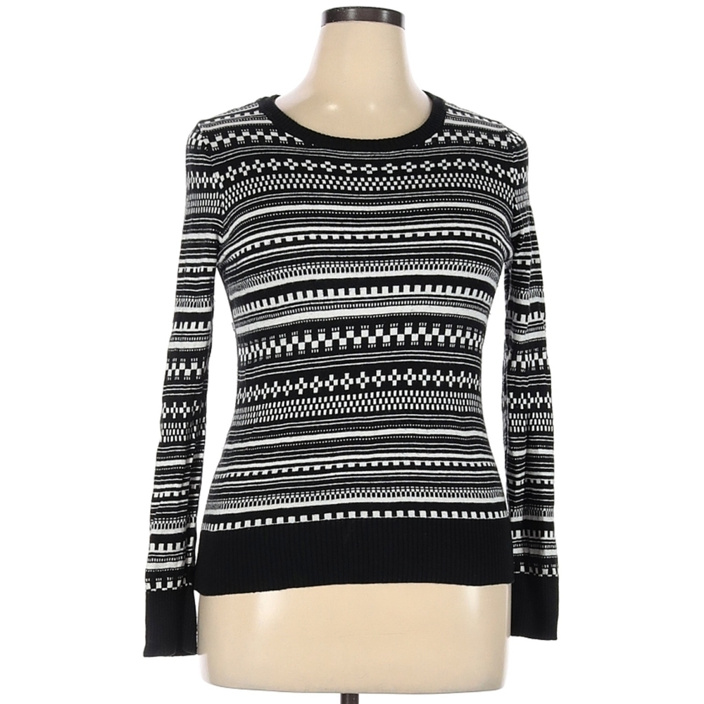 Merona XXL Black and White Pullover Sweater